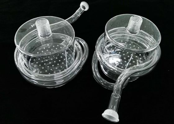 水晶ガラスの実験室リアクターびんの螺線形の管が付いている高い化学性能のタイプ サプライヤー